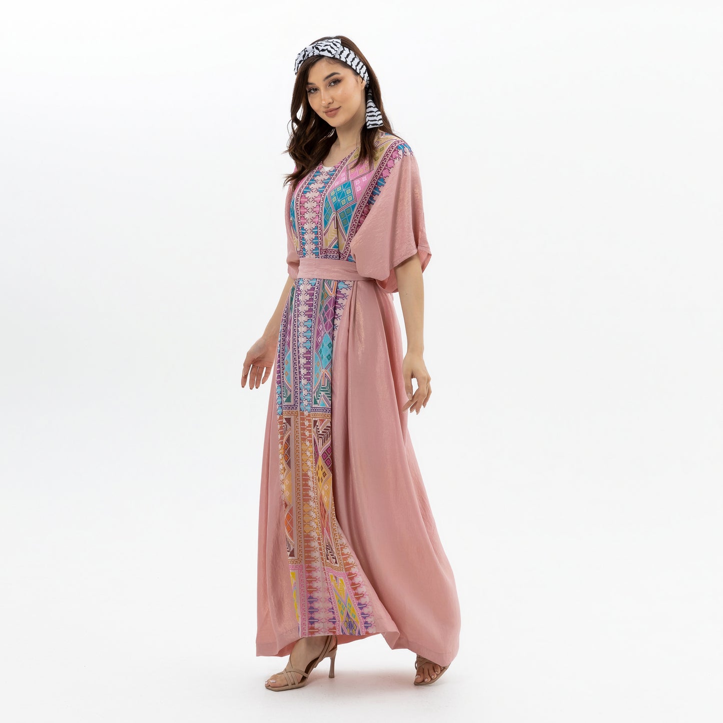 Pink Kaftan with Tatreez Details