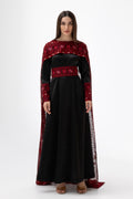 Black Dress with Embroidered Cape