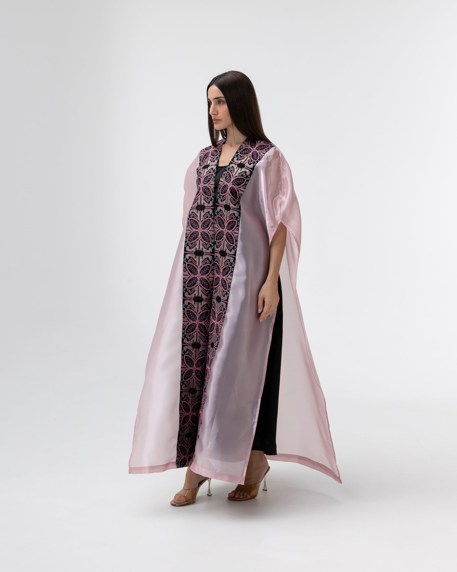 Light Pink Abaya with Embroidery