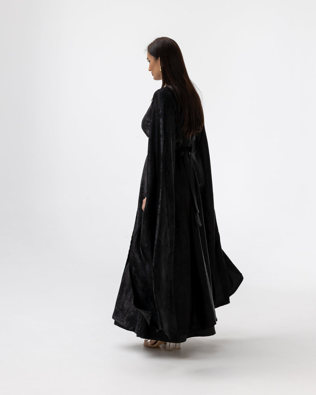 Black Abaya with Multicolor Embroidery