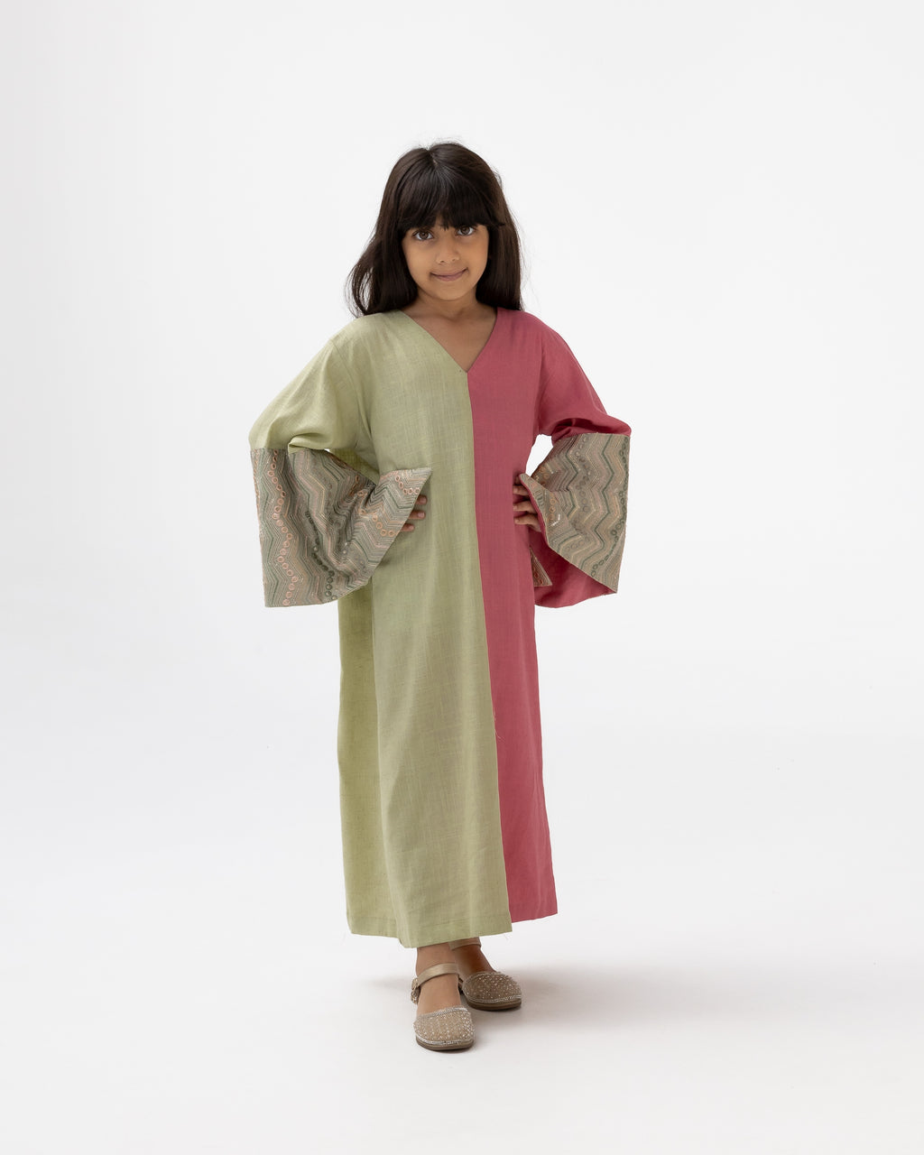Kids Dual-Tone Watermelon Abaya