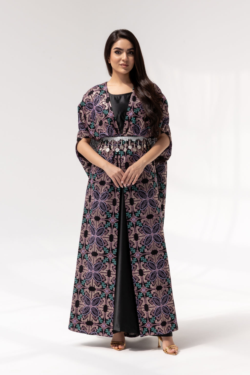 Embroidered Cape with Matching Belt