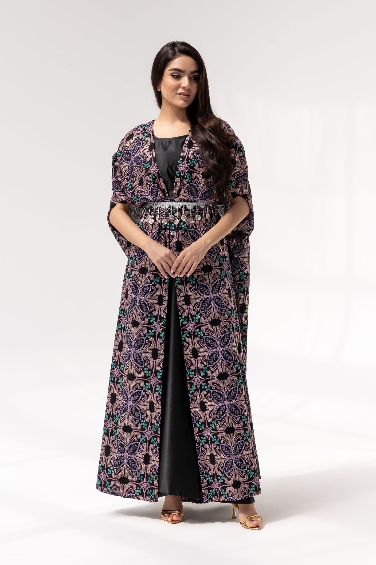 Embroidered Cape with Matching Belt