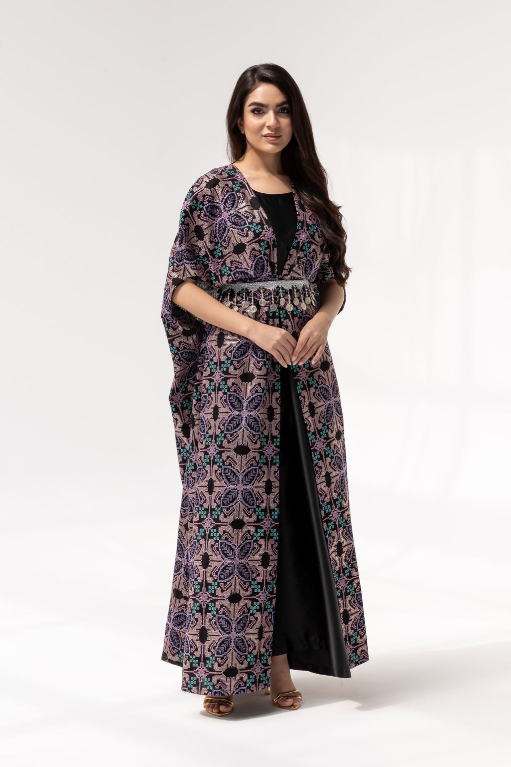 Embroidered Cape with Matching Belt