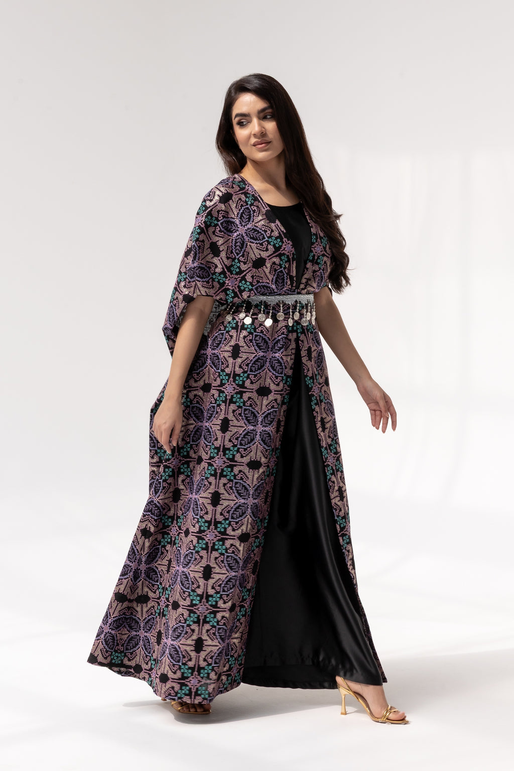 Embroidered Cape with Matching Belt