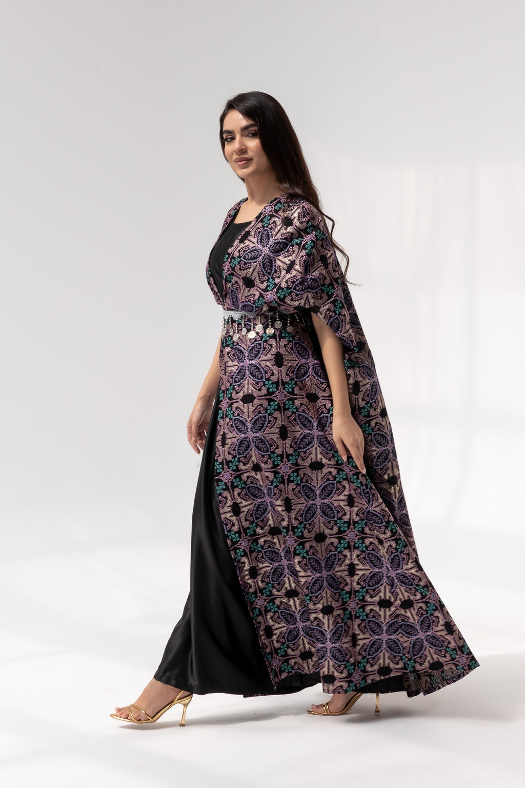 Embroidered Cape with Matching Belt