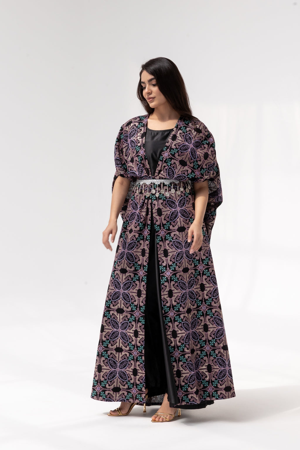 Embroidered Cape with Matching Belt