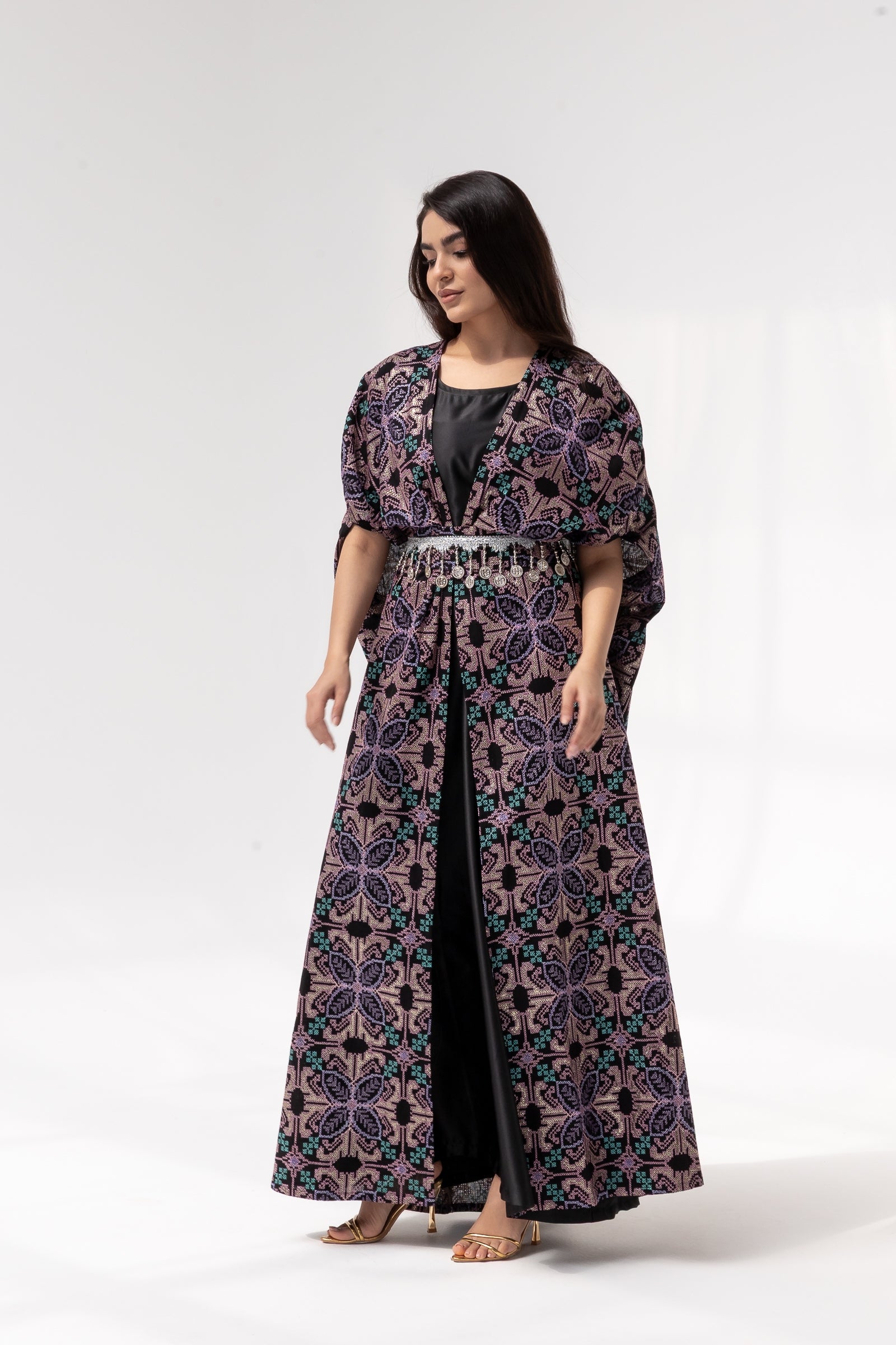 Embroidered Cape with Matching Belt