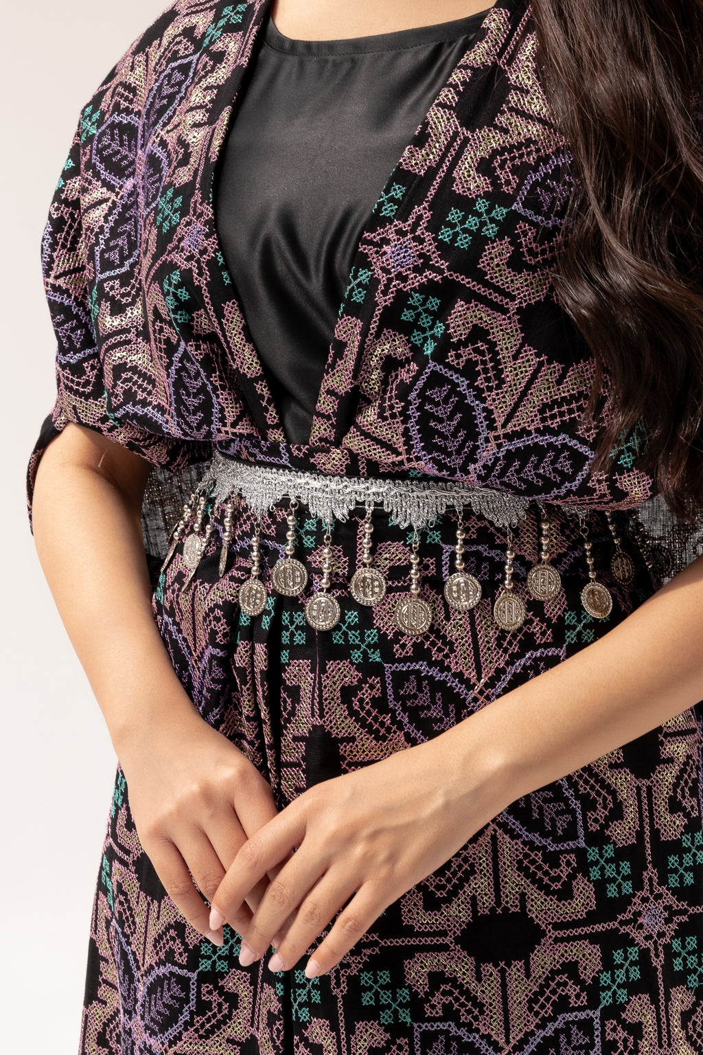 Embroidered Cape with Matching Belt