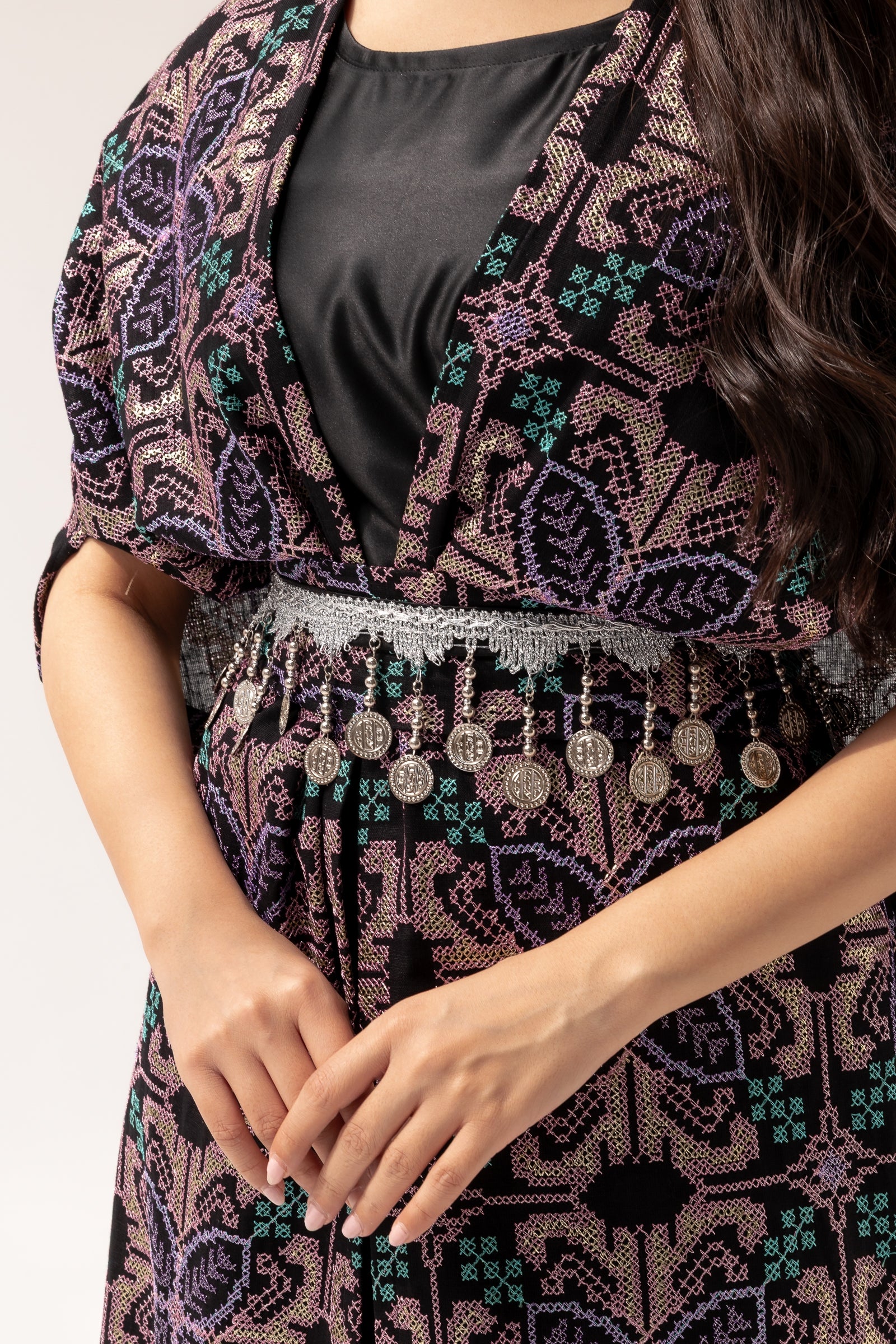 Embroidered Cape with Matching Belt