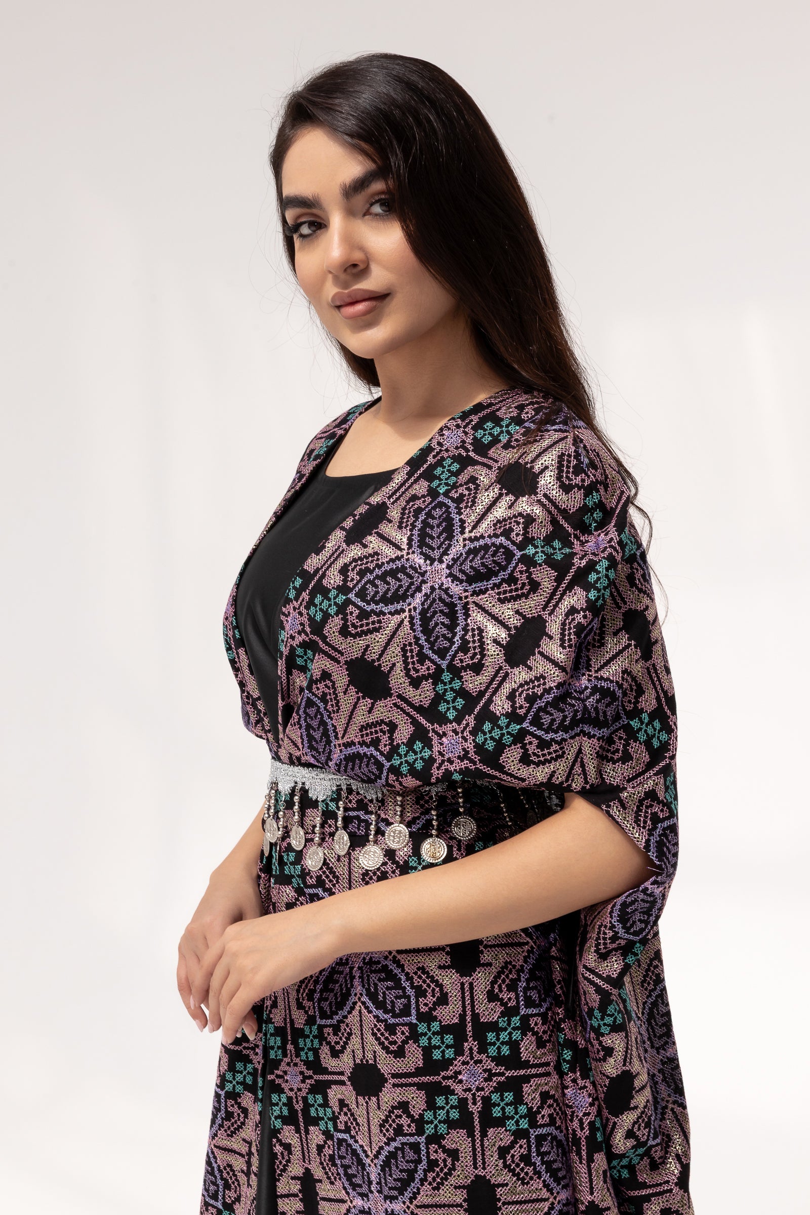 Embroidered Cape with Matching Belt