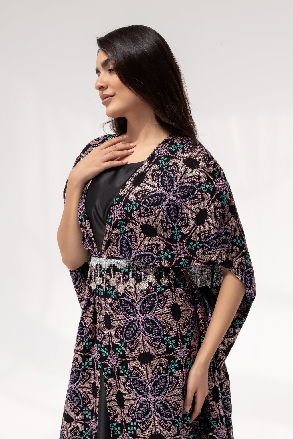 Embroidered Cape with Matching Belt