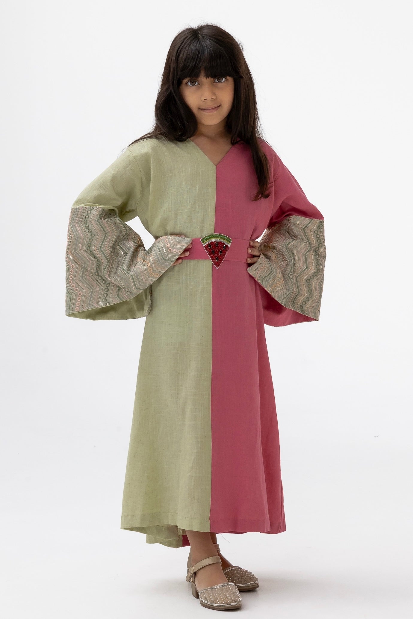 Kids Dual-Tone Watermelon Abaya