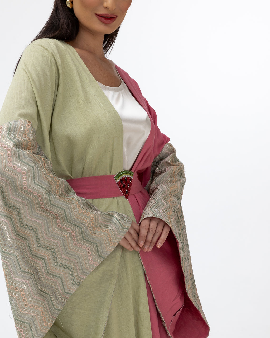 Dual-Tone Watermelon Abaya