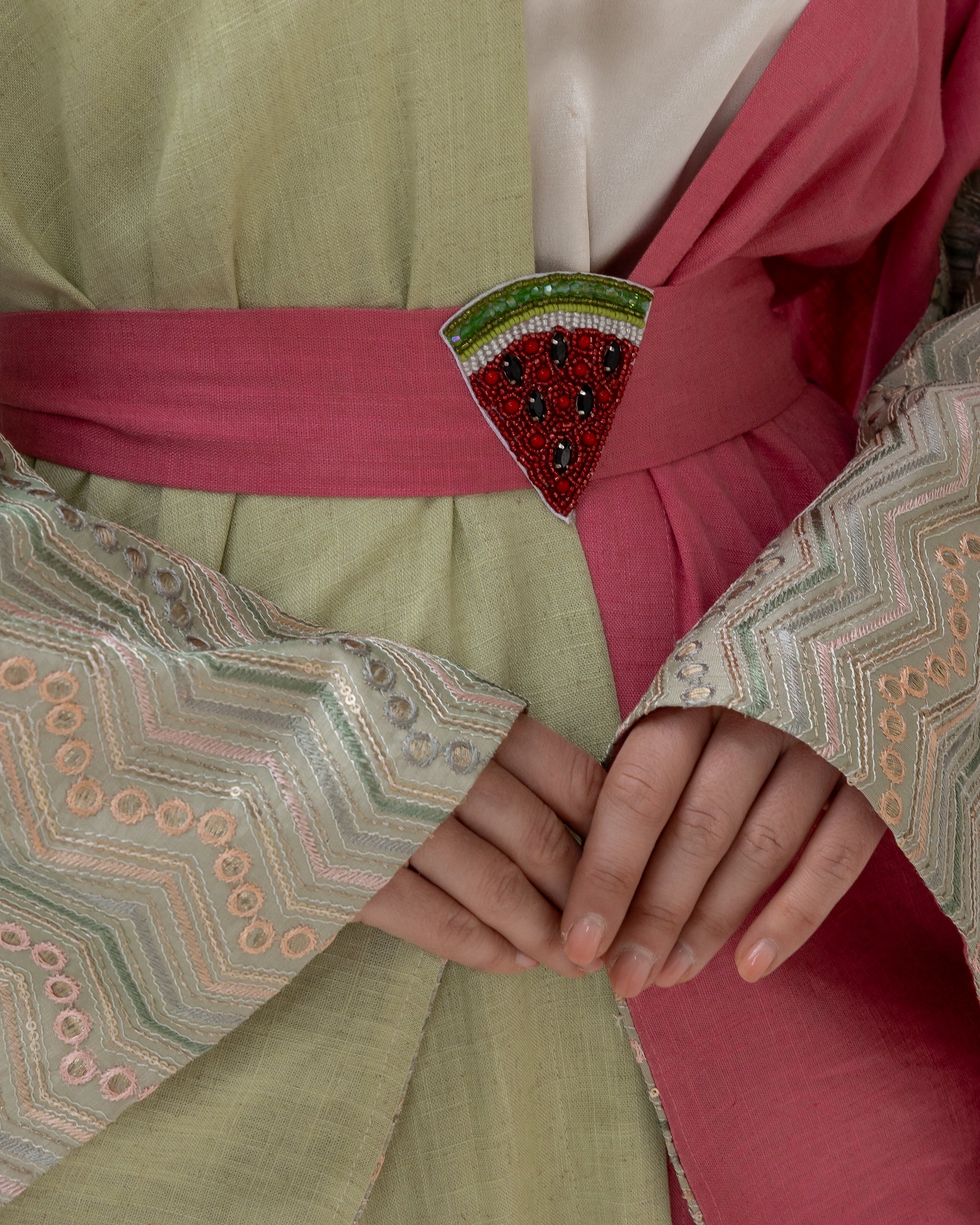 Dual-Tone Watermelon Abaya