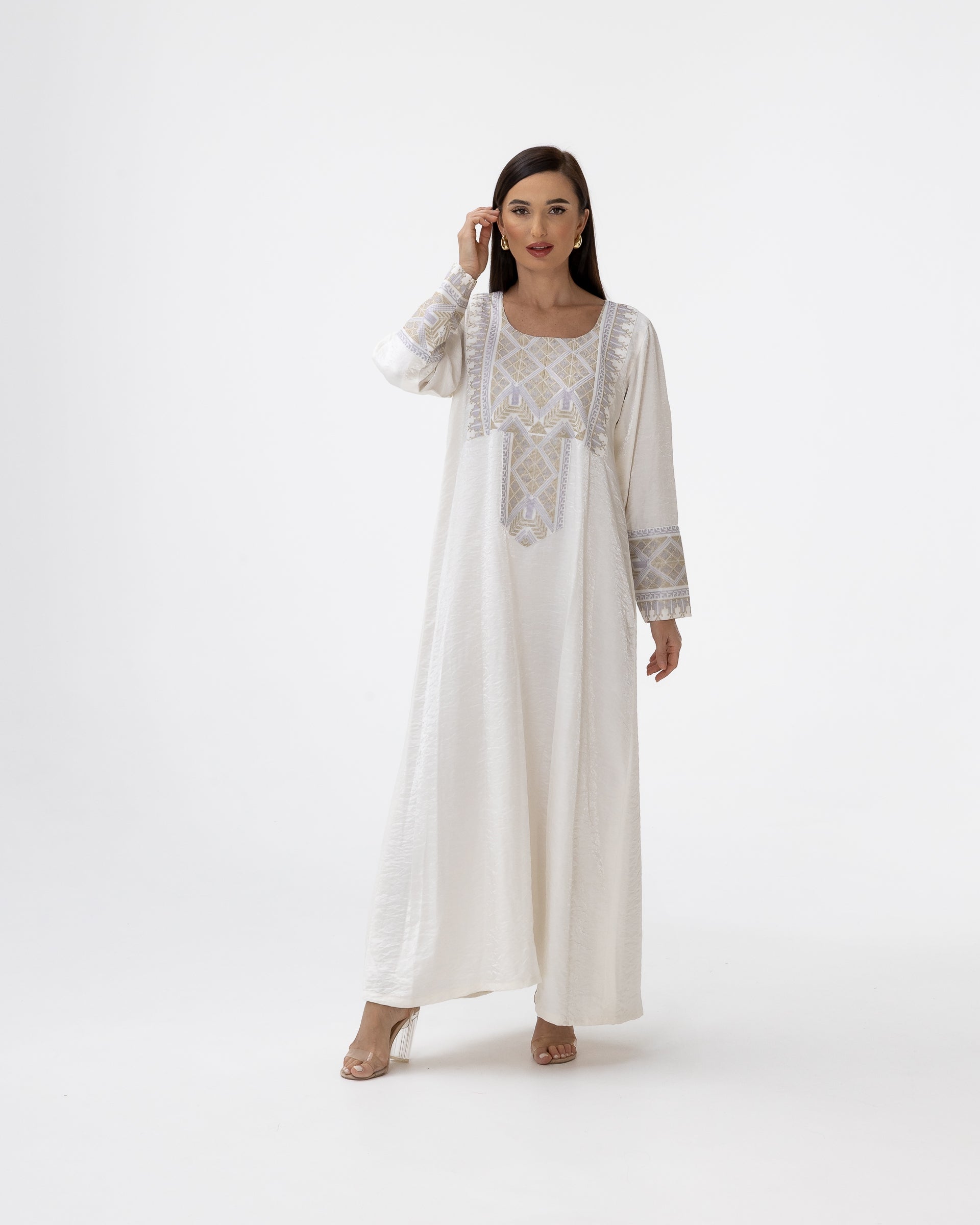 Ivory Kaftan with Embroidered Details