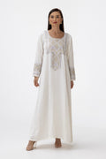 Ivory Kaftan with Embroidered Details