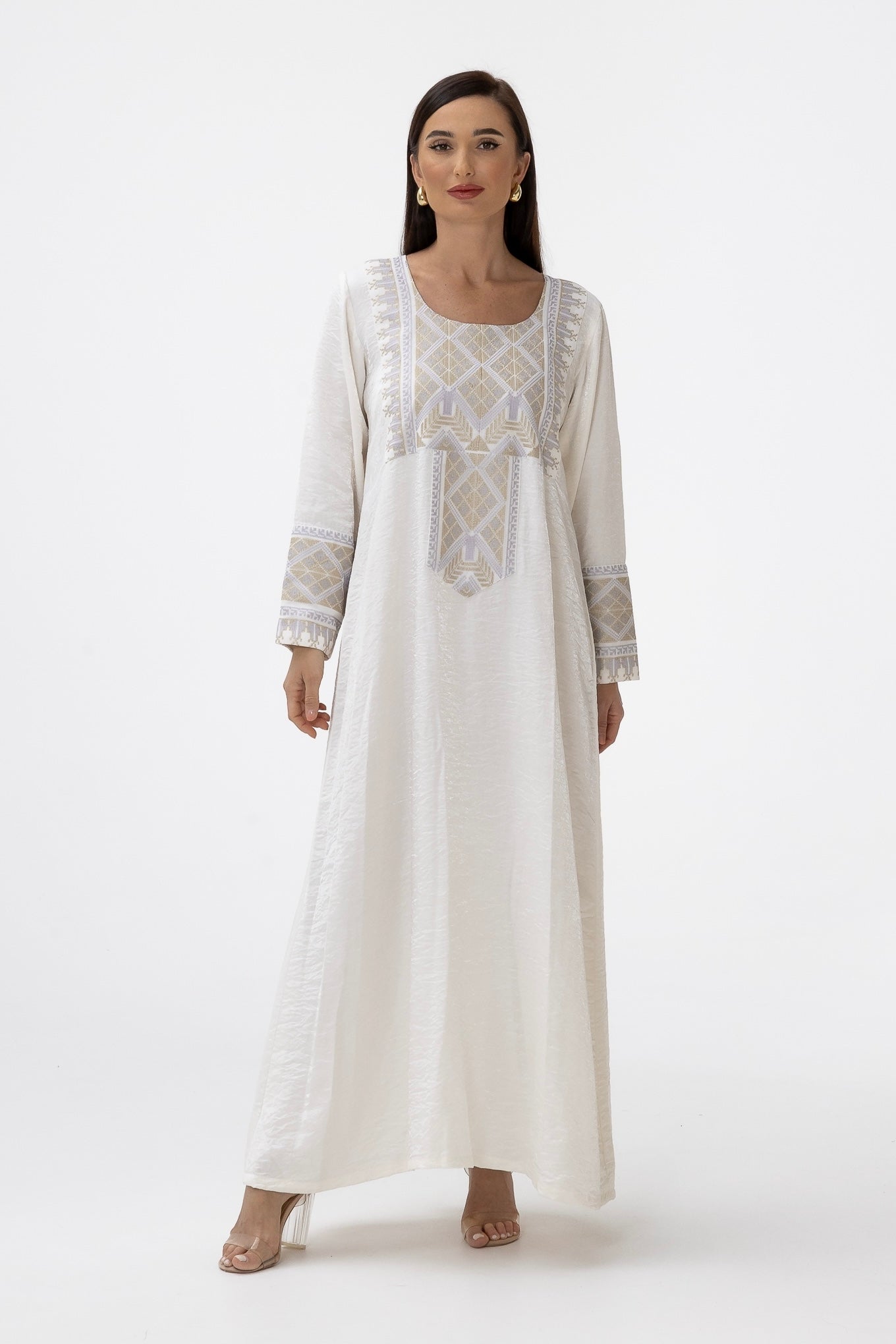 Ivory Kaftan with Embroidered Details