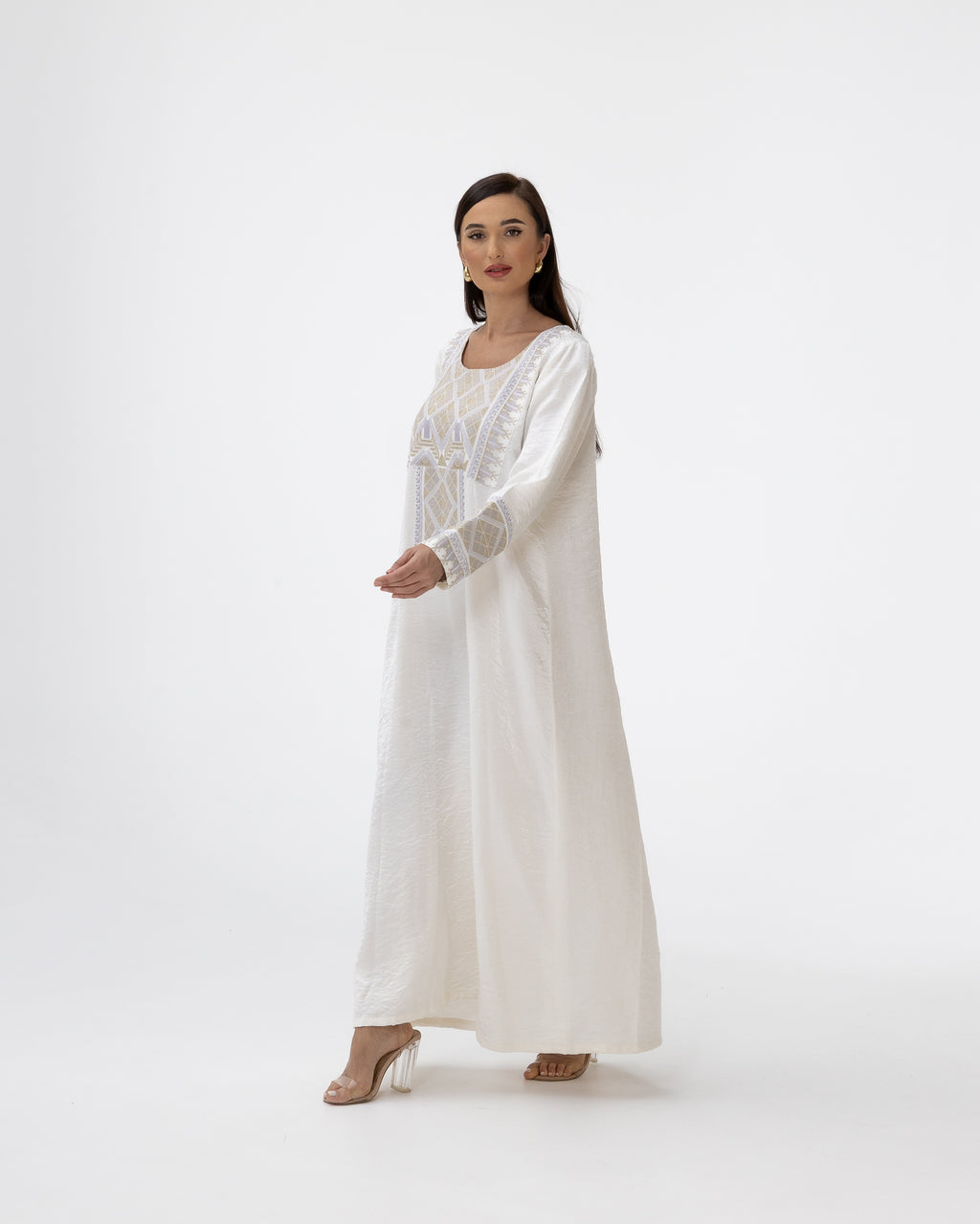 Ivory Kaftan with Embroidered Details