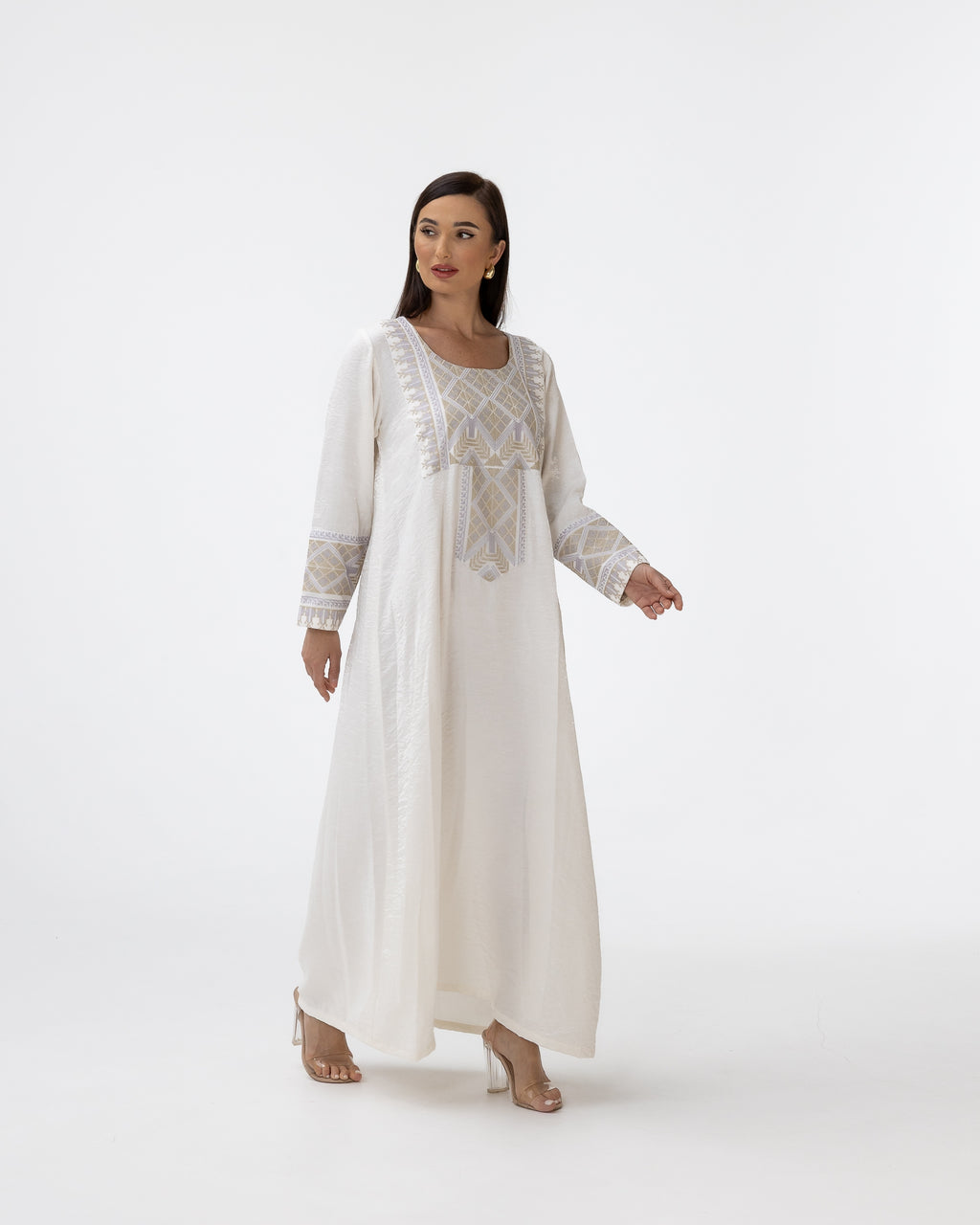 Ivory Kaftan with Embroidered Details