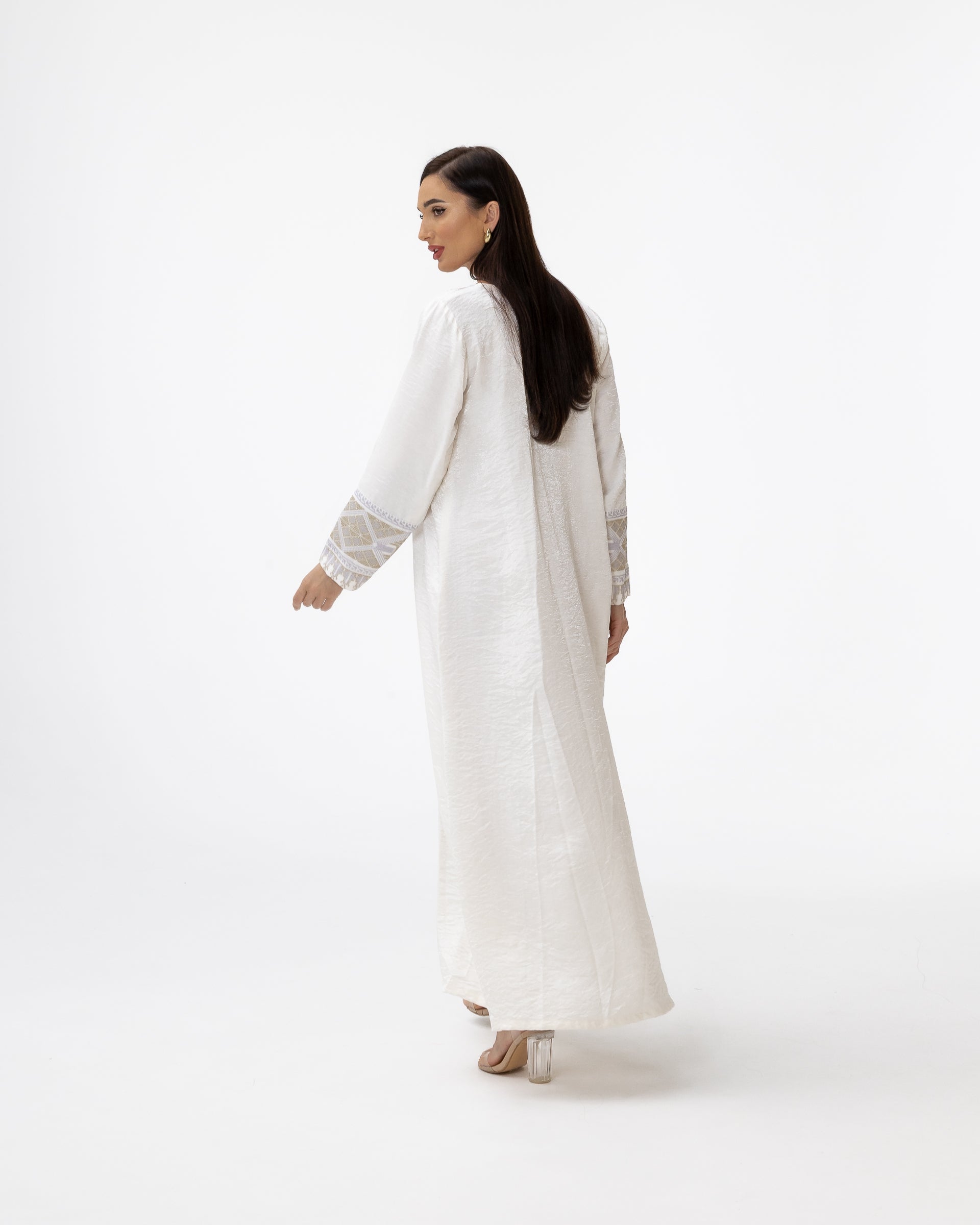 Ivory Kaftan with Embroidered Details