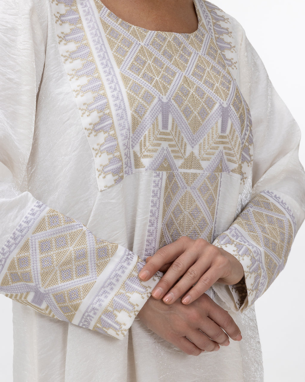 Ivory Kaftan with Embroidered Details