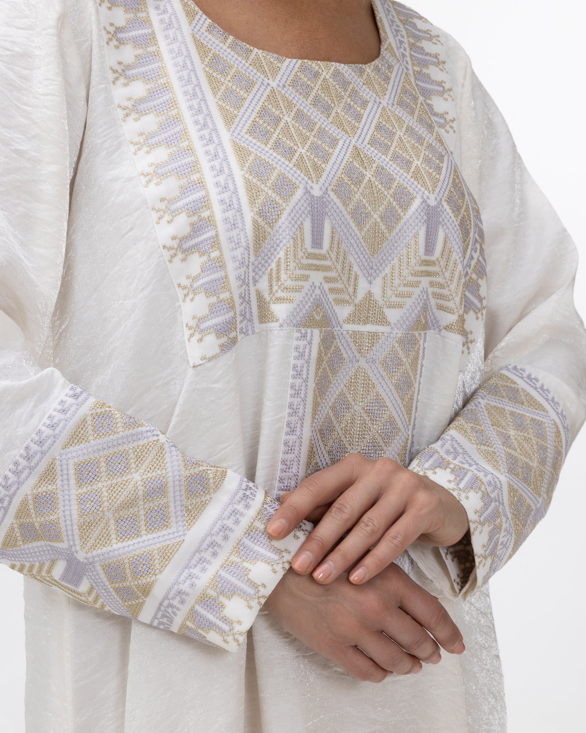 Ivory Kaftan with Embroidered Details