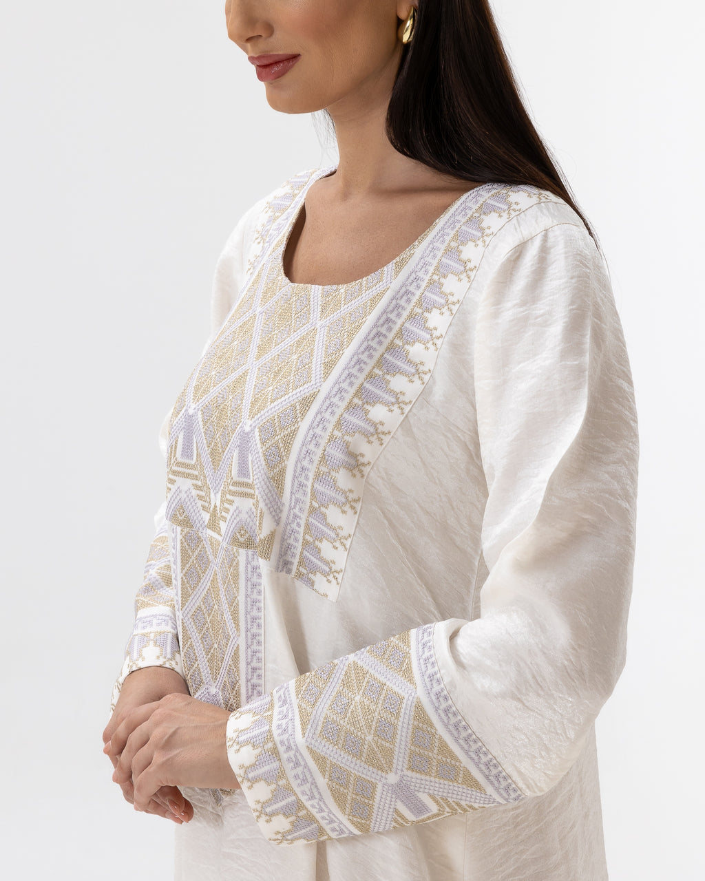 Ivory Kaftan with Embroidered Details