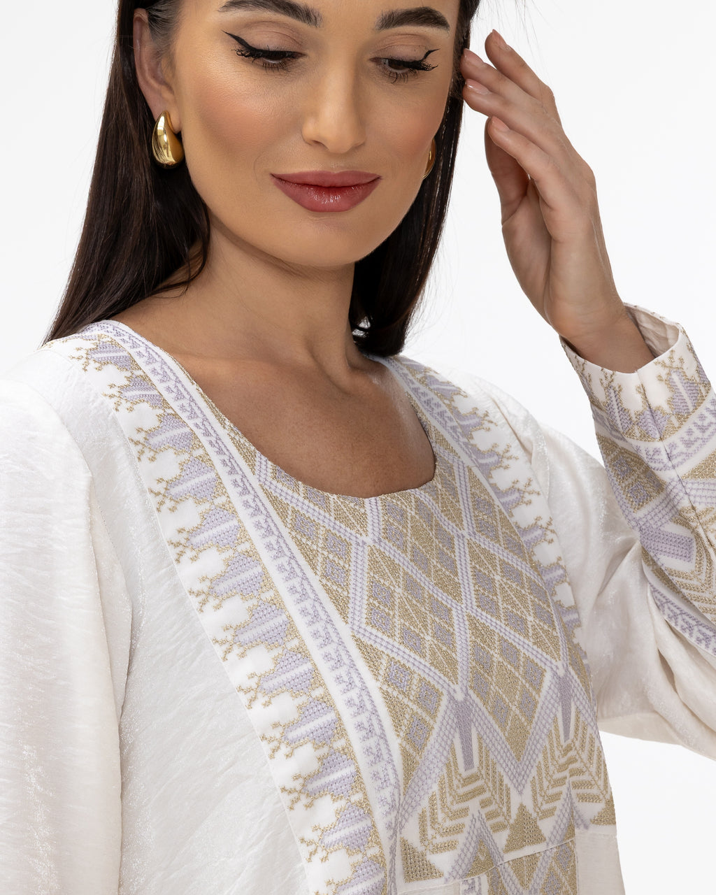 Ivory Kaftan with Embroidered Details