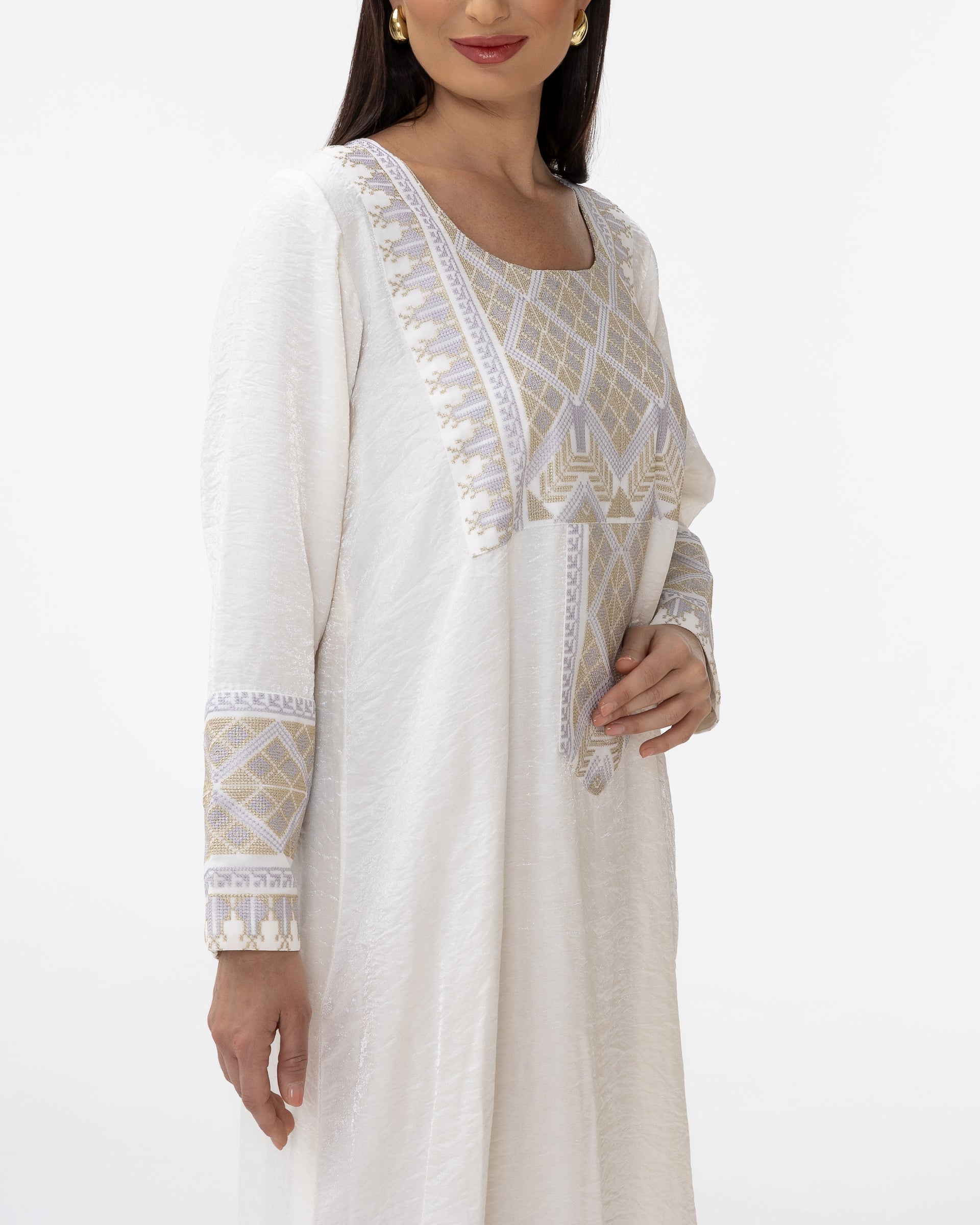 Ivory Kaftan with Embroidered Details