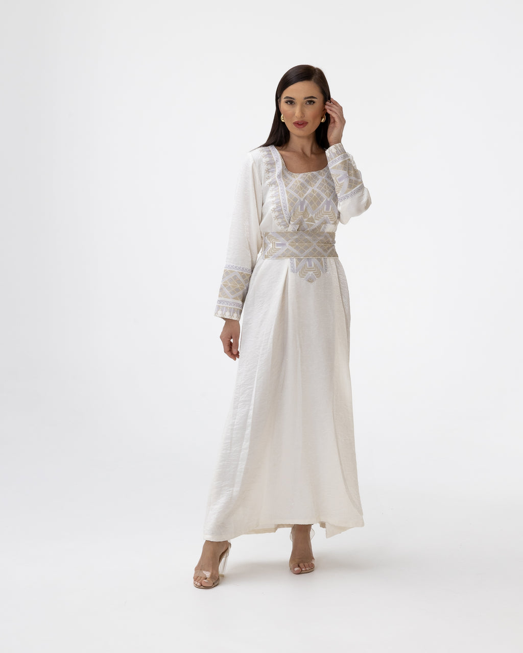 Ivory Kaftan with Embroidered Details