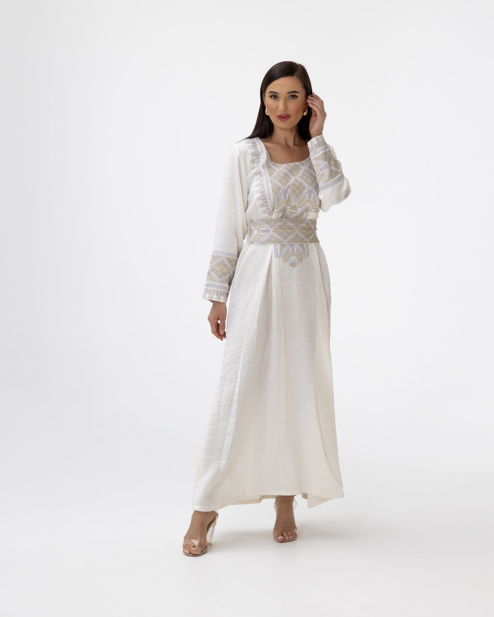 Ivory Kaftan with Embroidered Details