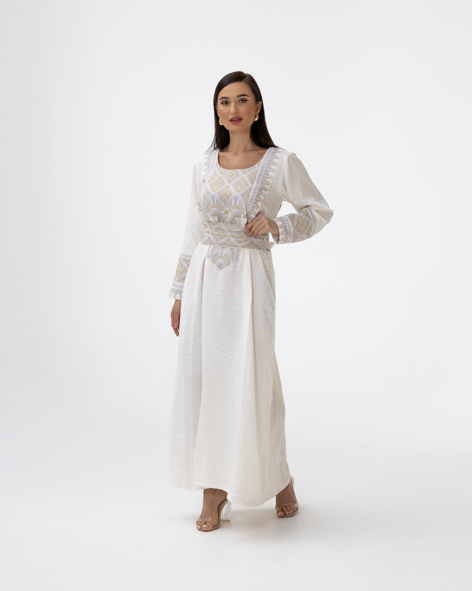 Ivory Kaftan with Embroidered Details