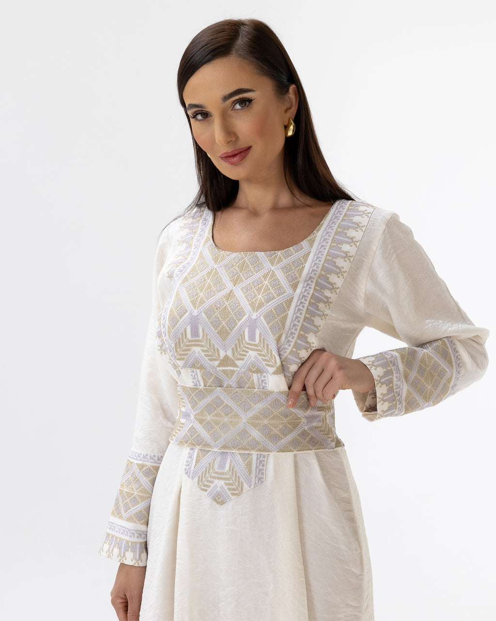 Ivory Kaftan with Embroidered Details