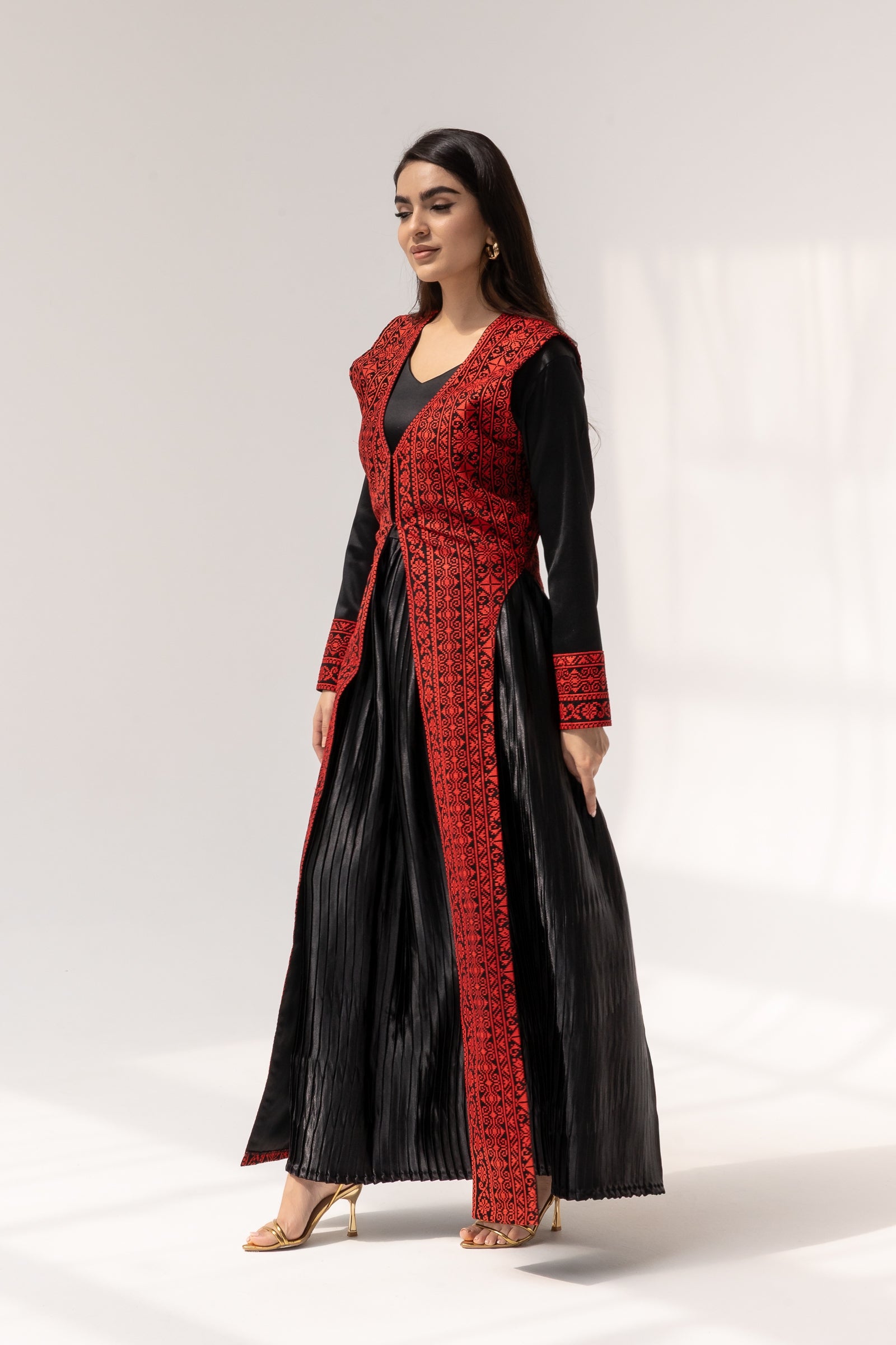 Black dress with Embroidered Overlay