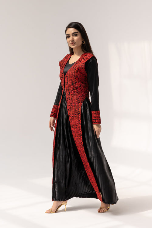 Black dress with Embroidered Overlay
