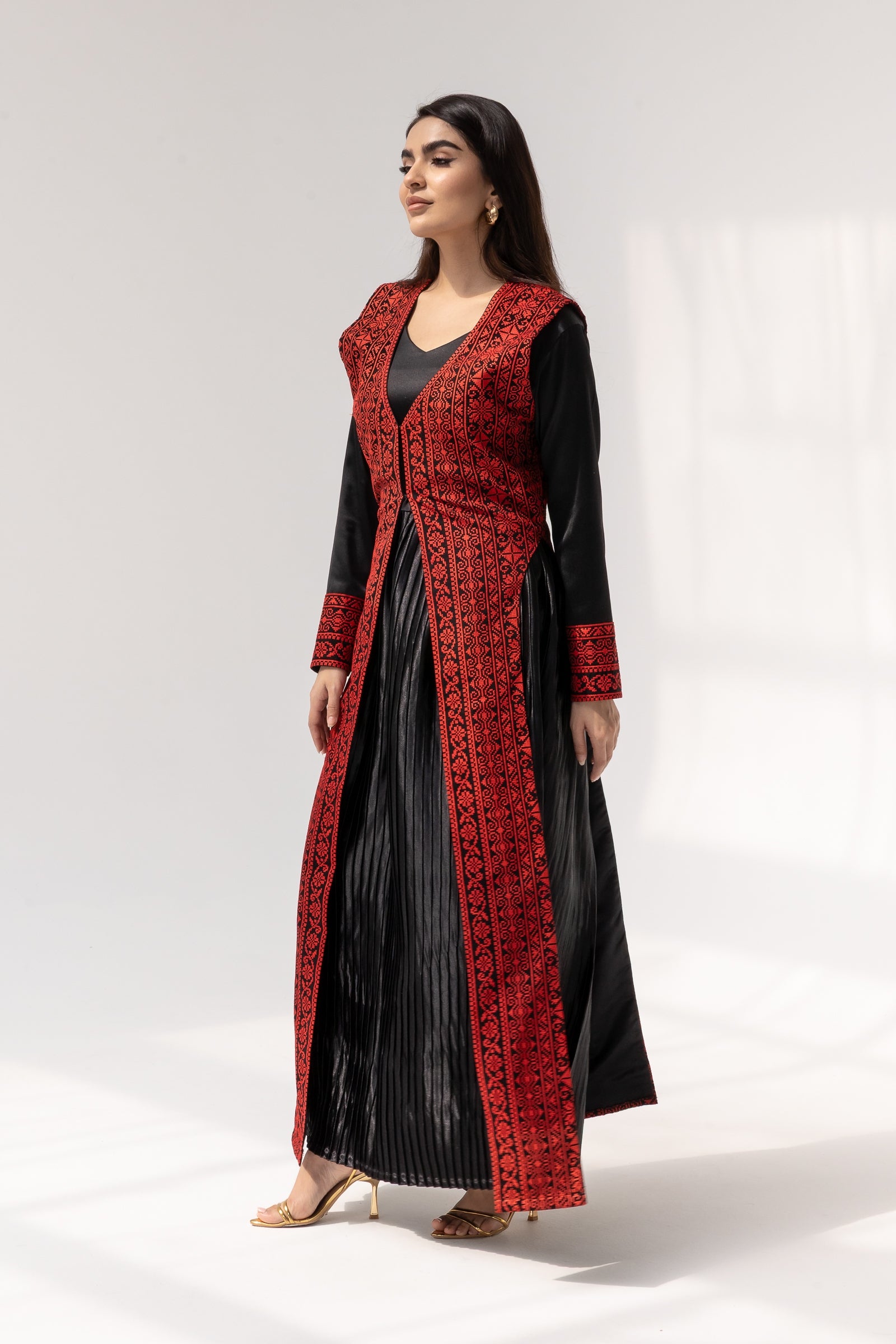 Black dress with Embroidered Overlay