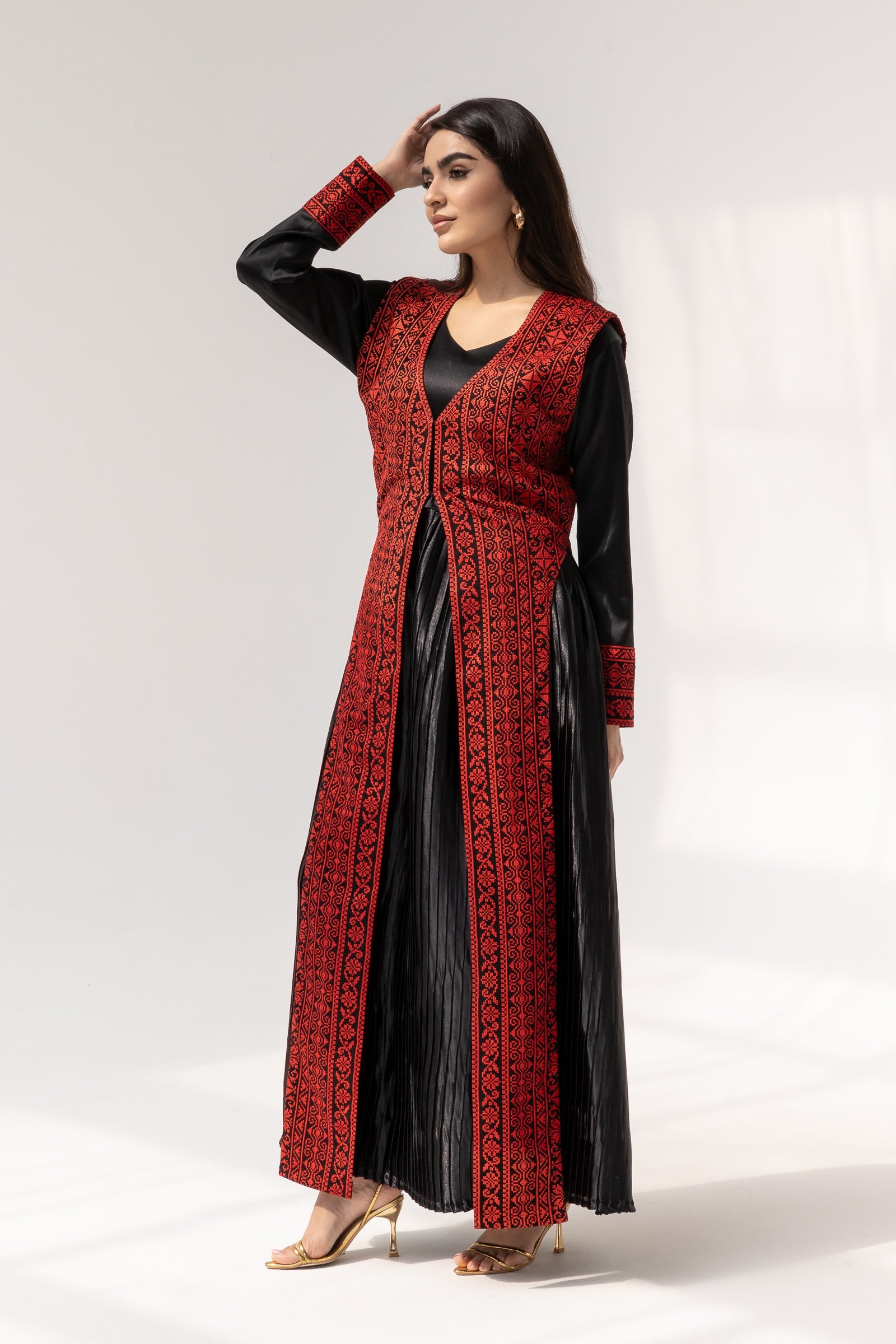 Black dress with Embroidered Overlay