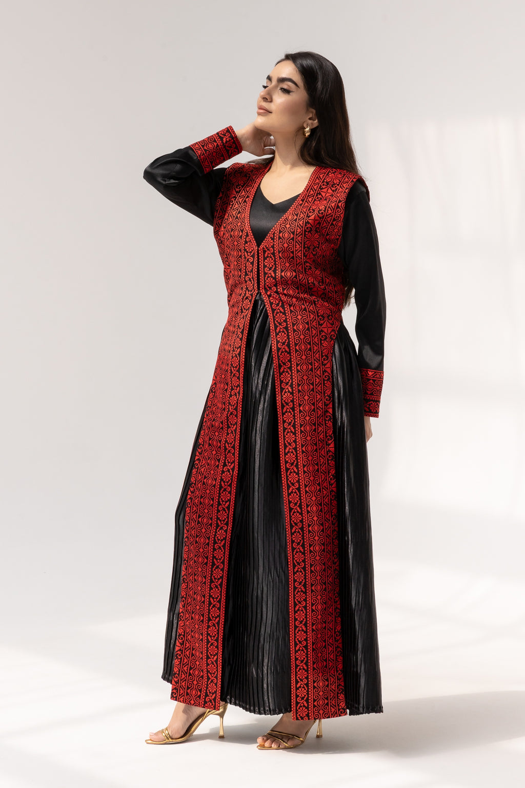 Black dress with Embroidered Overlay