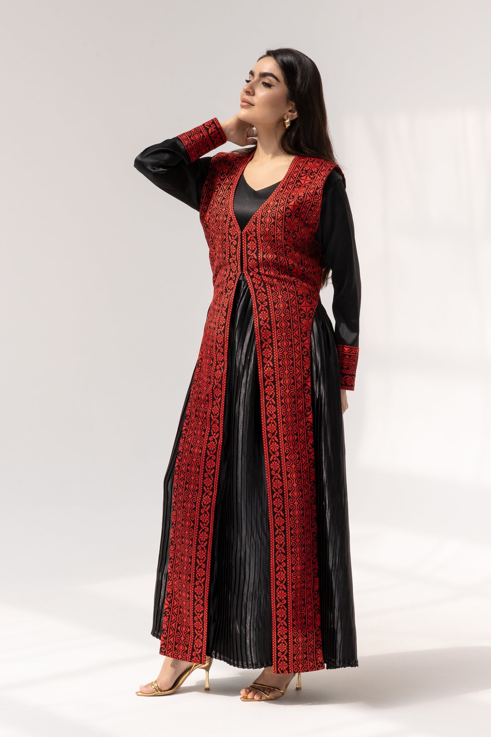 Black dress with Embroidered Overlay