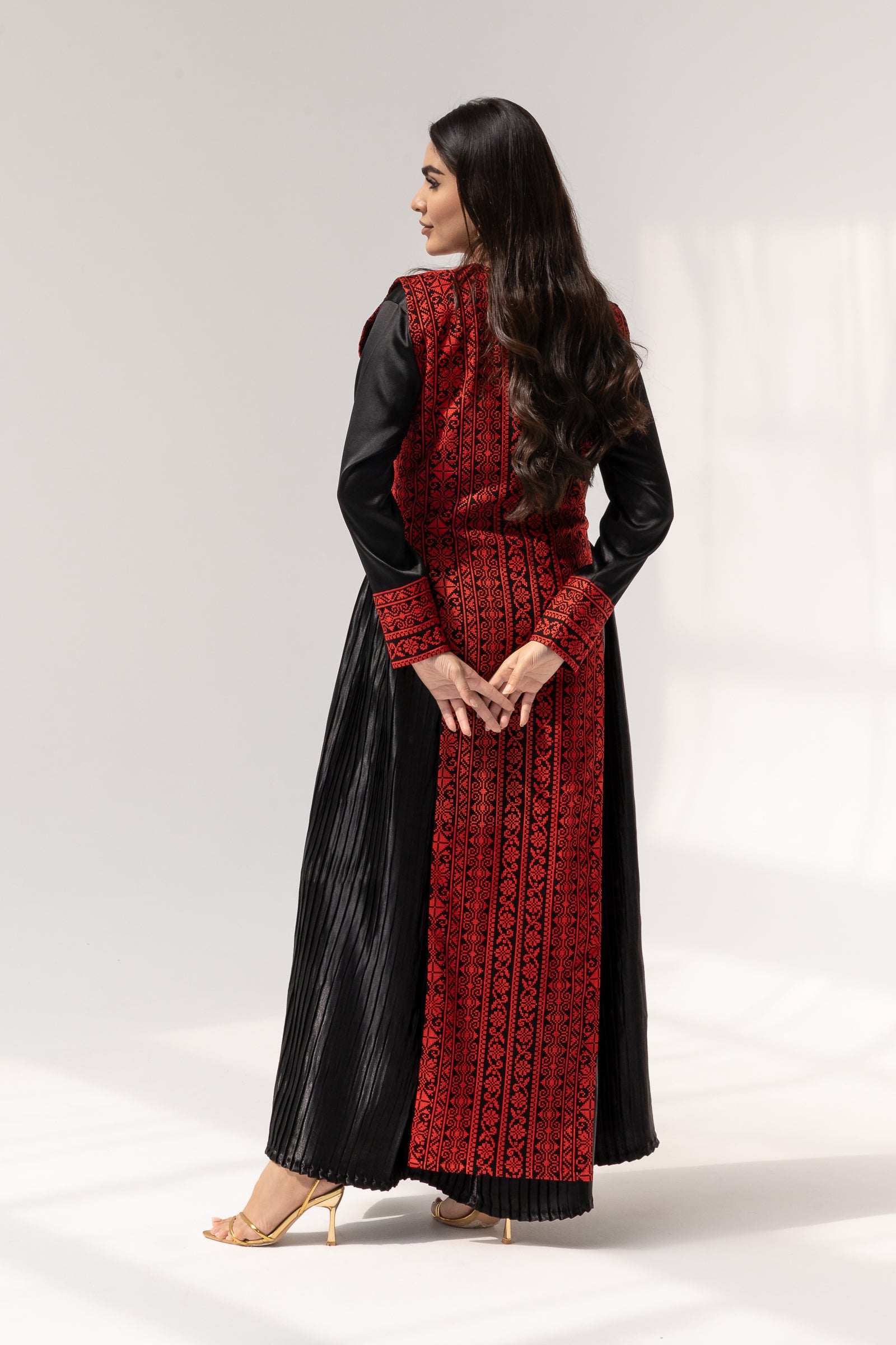 Black dress with Embroidered Overlay