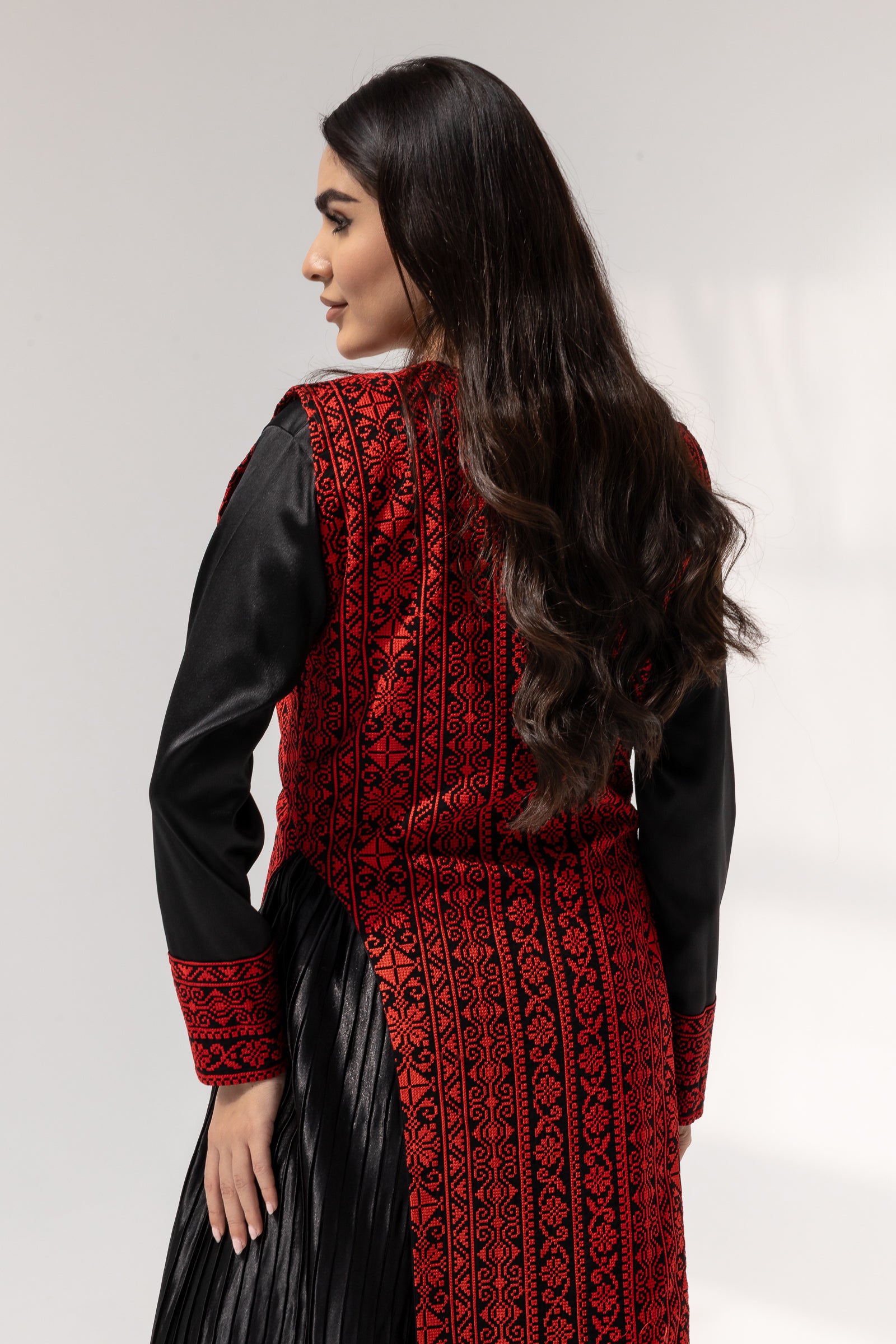 Black dress with Embroidered Overlay