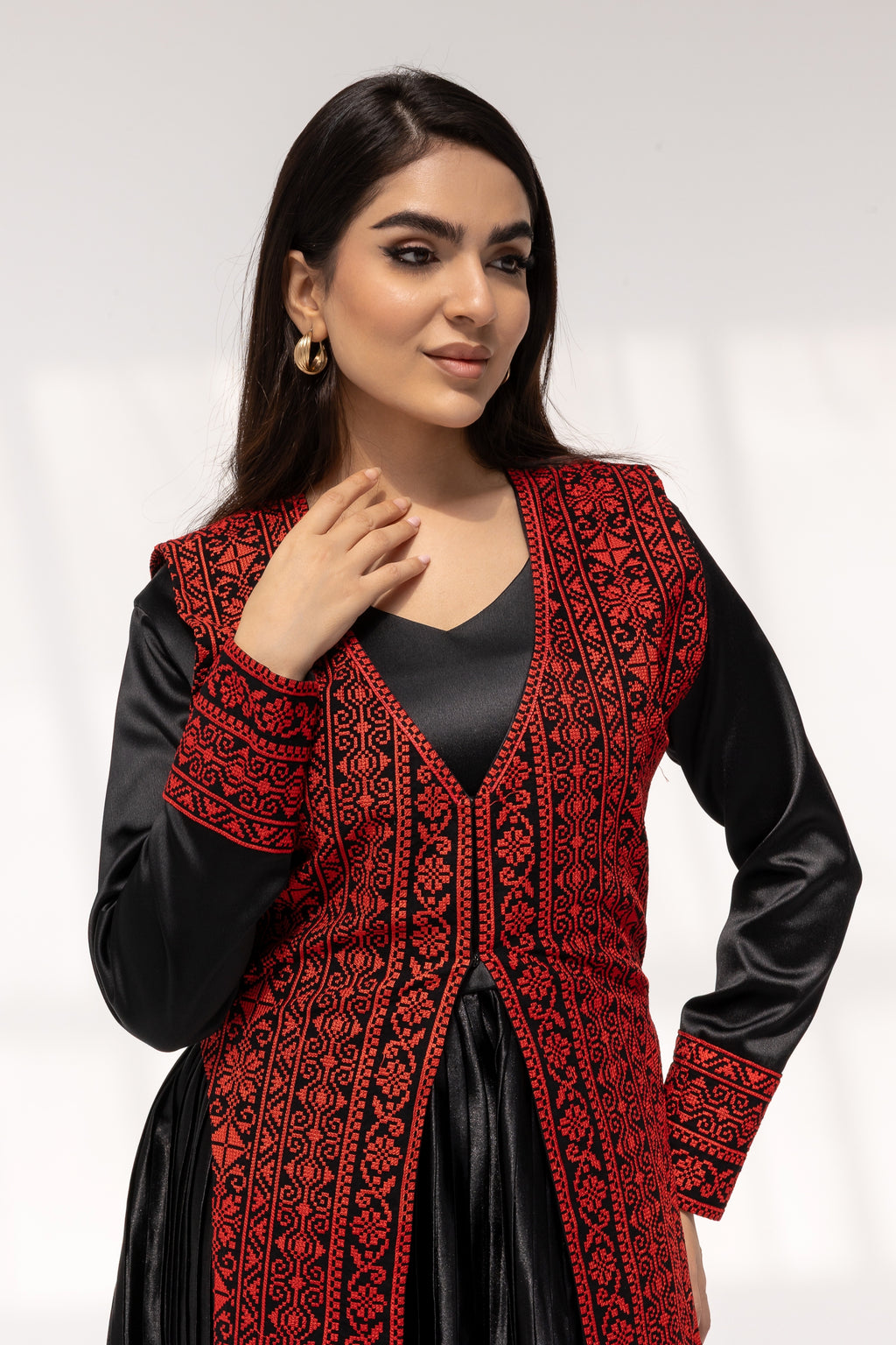 Black dress with Embroidered Overlay