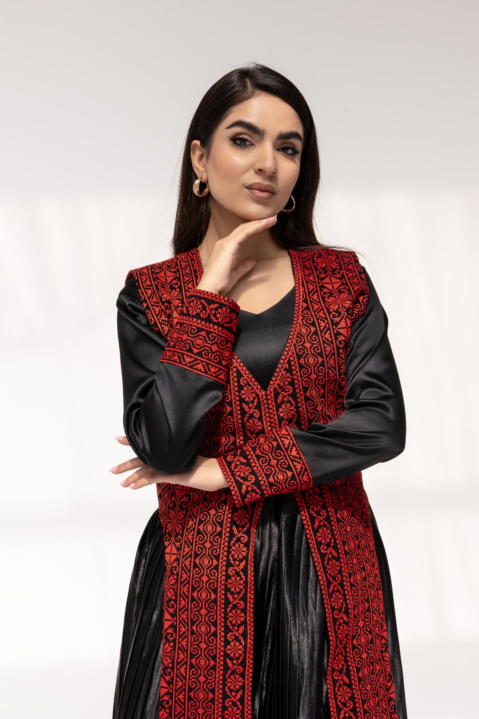 Black dress with Embroidered Overlay