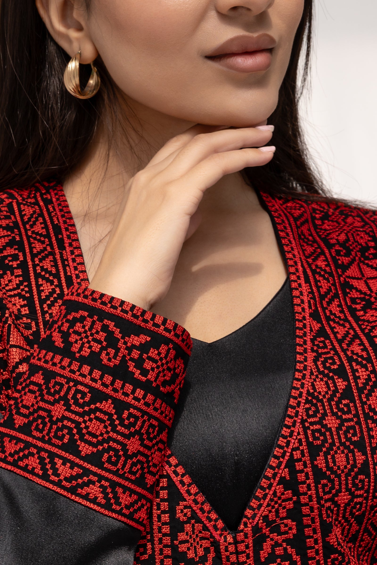 Black dress with Embroidered Overlay