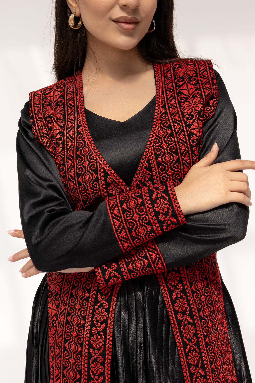 Black dress with Embroidered Overlay