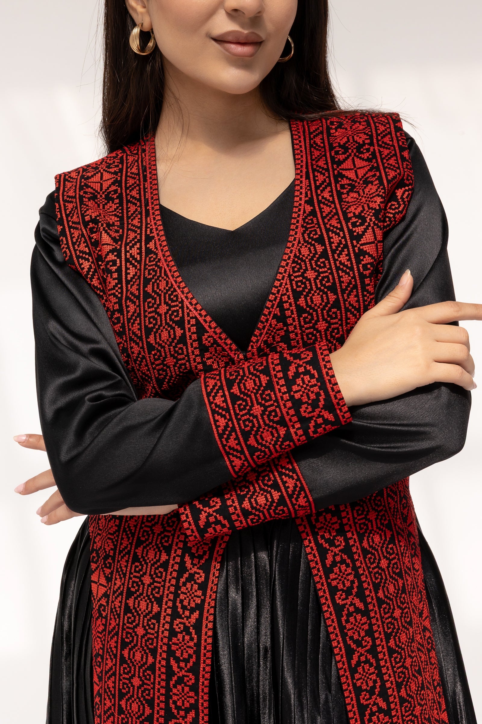 Black dress with Embroidered Overlay