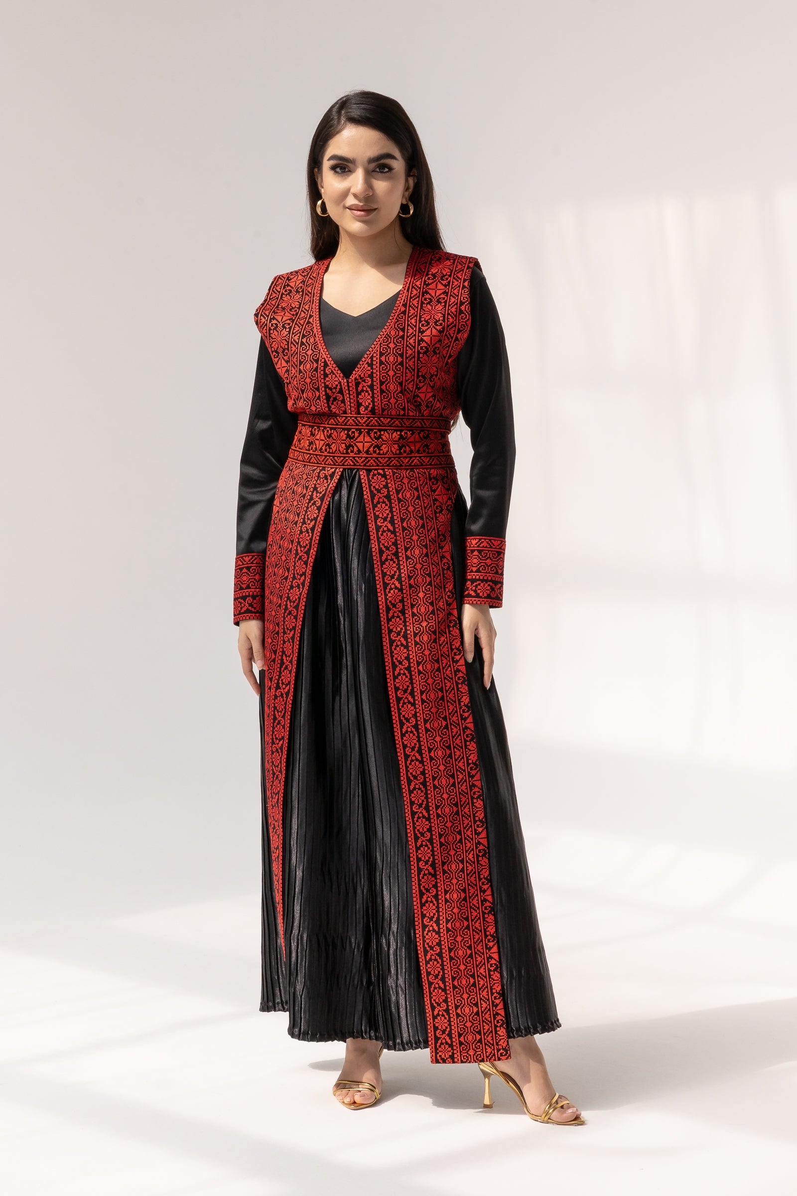 Black dress with Embroidered Overlay
