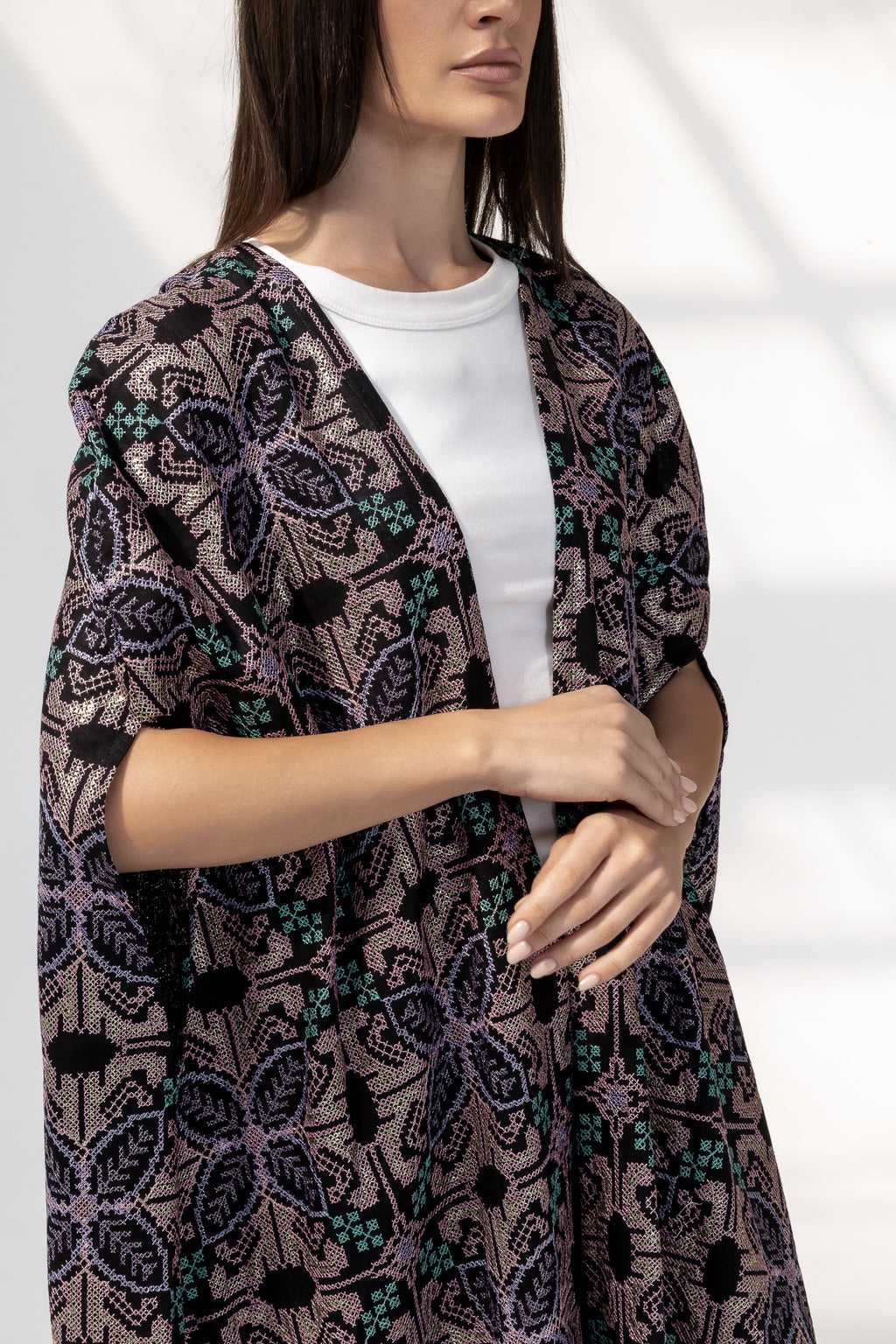 Embroidered Cape with Matching Belt