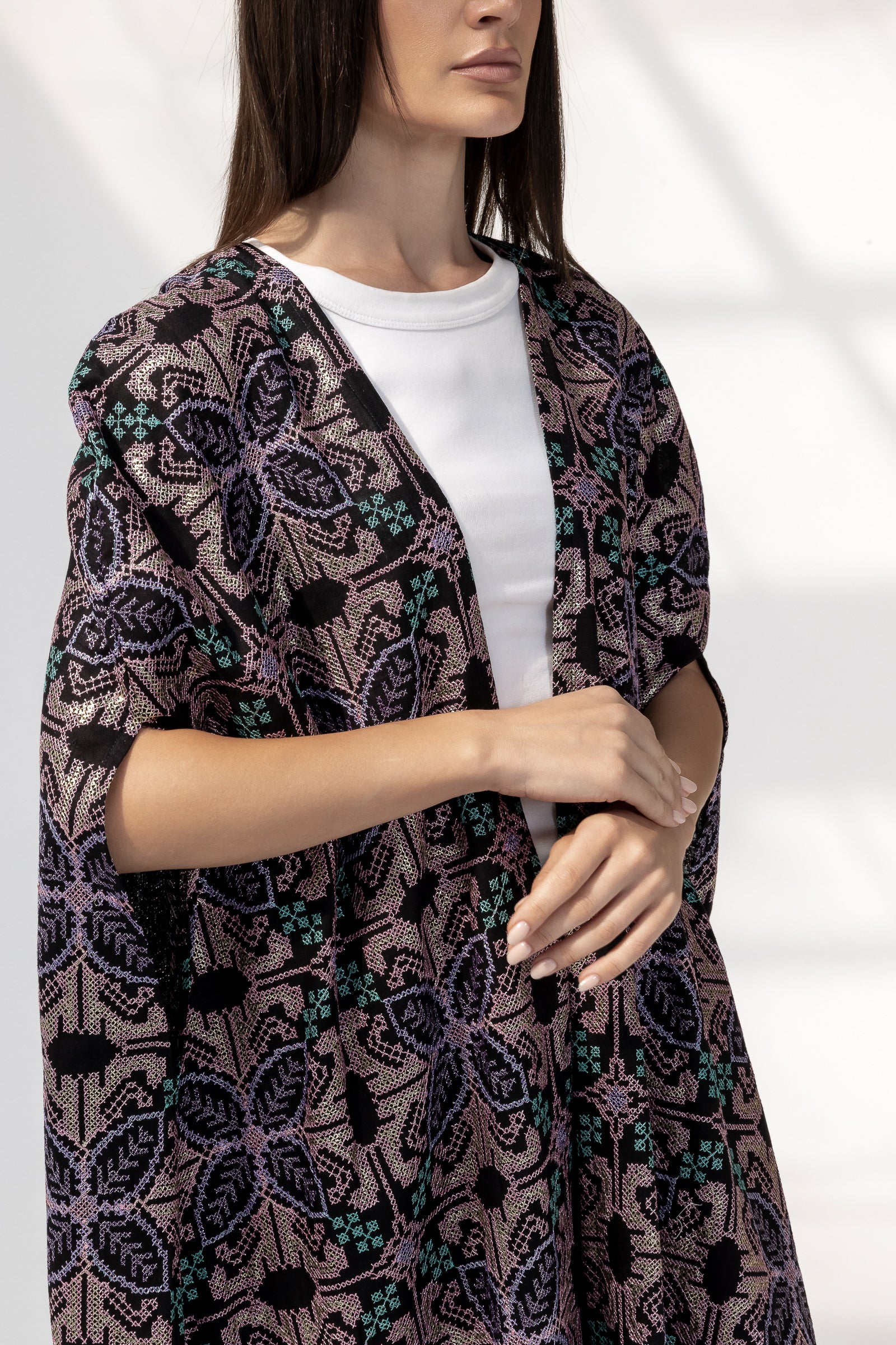 Embroidered Cape with Matching Belt
